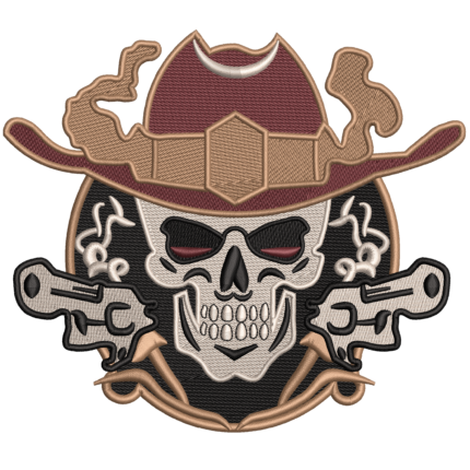 COWBOY SKULL MACHINE EMBROIDERY DESIGN | DIGITAL DOWNLOAD